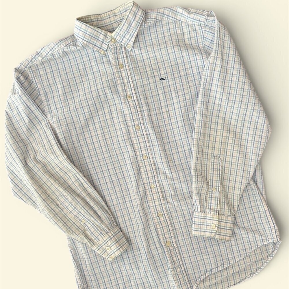 Vineyard Vines Men's Long Sleeve Pastel Plaid Button Down Shirt Size Medium